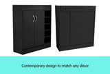 Sarantino 21 Pairs Shoe Cabinet Rack Storage Organiser 80 x 30 x 90cm in Black