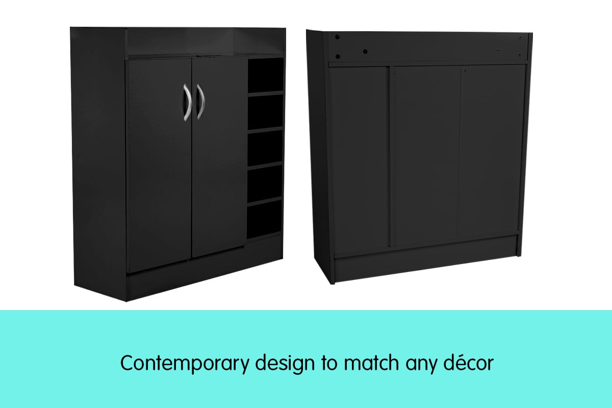 Sarantino 21 Pairs Shoe Cabinet Rack Storage Organiser 80 x 30 x 90cm in Black