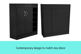 Sarantino 21 Pairs Shoe Cabinet Rack Storage Organiser 80 x 30 x 90cm in Black - Extra Image