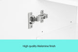 Sarantino 21 Pairs Shoe Cabinet Storage Organiser Shelf 2 Doors 80 x 30 x 90cm in White - Extra Image