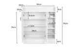 Sarantino 21 Pairs Shoe Cabinet Storage Organiser Shelf 2 Doors 80 x 30 x 90cm in White