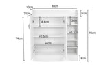 Sarantino 21 Pairs Shoe Cabinet Storage Organiser Shelf 2 Doors 80 x 30 x 90cm in White - Extra Image