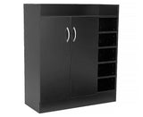 Sarantino 21 Pairs Shoe Cabinet Rack Storage Organiser 80 x 30 x 90cm in Black - Low Angle