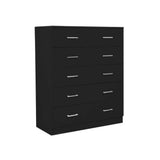 Sarantino Tallboy Dresser 6 Chest Of Drawers Cab 85 x 39.5 x 105 in Black