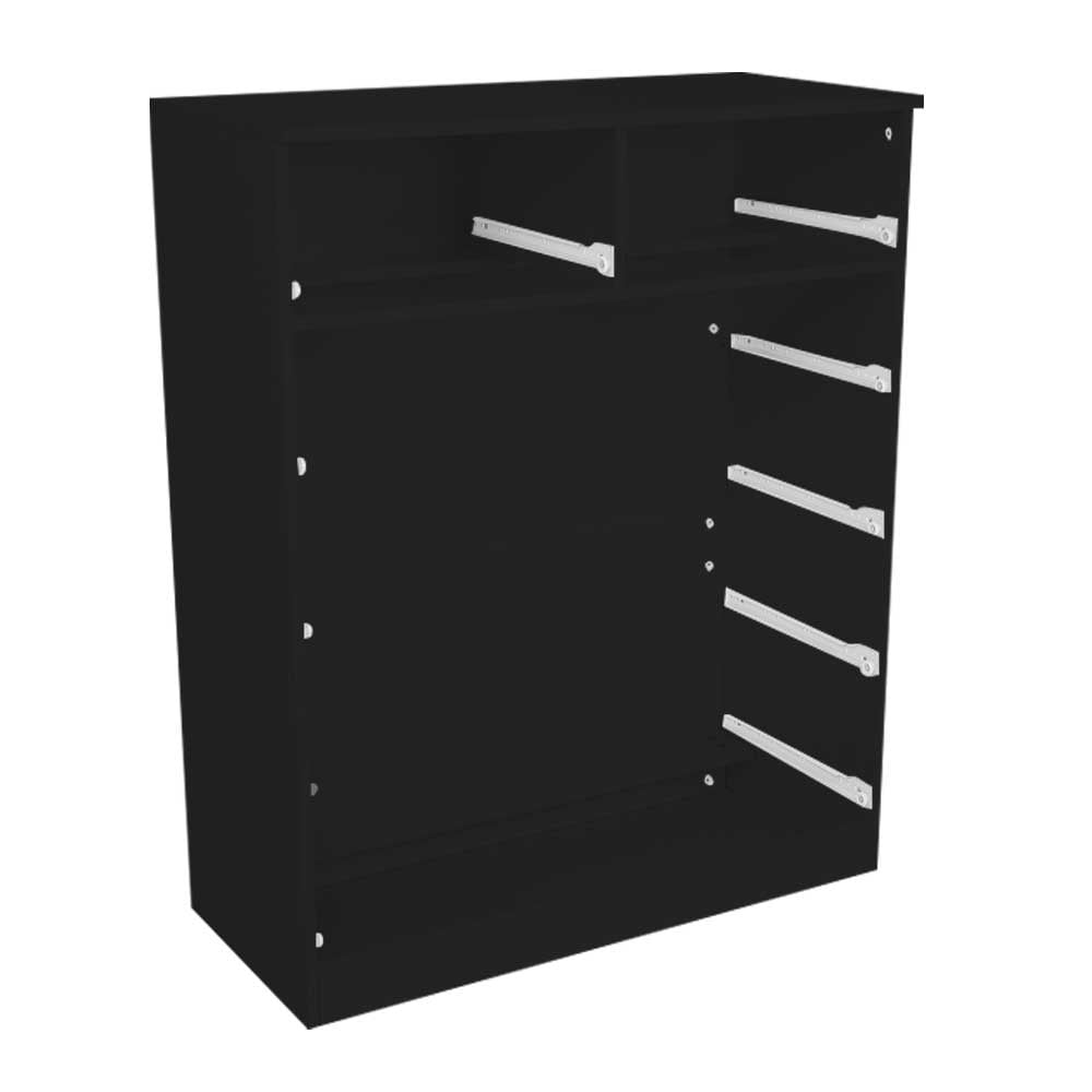 Sarantino Tallboy Dresser 6 Chest Of Drawers Cab 85 x 39.5 x 105 in Black