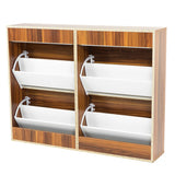 Shoe Cabinet Organizer Storage Rack 1200 x 240 x 920 - Brown - Front View