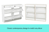 Sarantino 24 Pairs Shoe Cabinet Storage White Drawers Chest 1200 x 240 x 920 in White - Extra Image