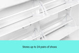 Sarantino 24 Pairs Shoe Cabinet Storage White Drawers Chest 1200 x 240 x 920 in White