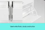 Sarantino 24 Pairs Shoe Cabinet Storage White Drawers Chest 1200 x 240 x 920 in White