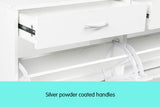 Sarantino 24 Pairs Shoe Cabinet Storage White Drawers Chest 1200 x 240 x 920 in White