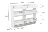 Sarantino 24 Pairs Shoe Cabinet Storage White Drawers Chest 1200 x 240 x 920 in White - Extra Image