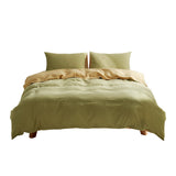 Cosy Club Washed Cotton Quilt Set Yellow Lime Double - Extra Image