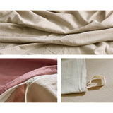 Cosy Club Cotton Cover Quilt Cover Set Vanilla Rhubarb Single - Top-Down View