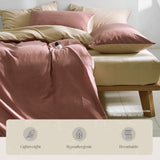 Cosy Club Cotton Cover Quilt Cover Set Vanilla Rhubarb Single - Rear View