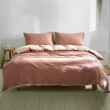 Cosy Club Cotton Cover Quilt Cover Set Vanilla Rhubarb Single - Low Angle