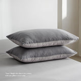 Cosy Club Washed Cotton Sheet Set Grey Double - Side View