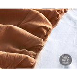 Cosy Club Cotton Bed Sheets Set Orange Brown Cover Double - 45-Degree Angle