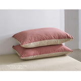Cosy Club Cotton Bed Sheets Set Red Beige Cover Double - Top-Down View