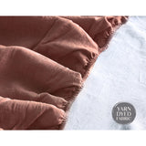 Cosy Club Cotton Bed Sheets Set Red Beige Cover Double - 45-Degree Angle