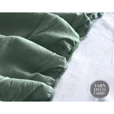 Cosy Club Cotton Bed Sheets Set Green Beige Cover Single - 45-Degree Angle