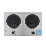 Devanti 2 Hobs Ceramic Cooktop Electric Hot Plate Infrared Knob Control 2400W - Side View