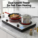 Devanti 2 Hobs Ceramic Cooktop Electric Hot Plate Infrared Knob Control 2400W - Top-Down View