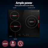 Devanti 60cm Touch Control Electric Ceramic Cooktop with 4 High-Power Burners and Timer