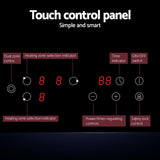 Devanti 60cm Touch Control Electric Ceramic Cooktop with 4 High-Power Burners and Timer