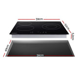 Devanti 60cm Touch Control Electric Ceramic Cooktop with 4 High-Power Burners and Timer