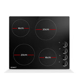 Devanti Electric Ceramic Cooktop 60cm - Top-Down View