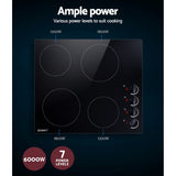 Devanti Electric Ceramic Cooktop 60cm - Rear View