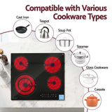 Devanti Ceramic Cooktop 5 Cooking Zone 4 Electric Hobs Touch Control 7600W Black - Close-Up Angle