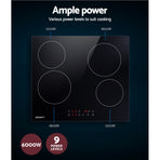 Devanti Electric Ceramic Cooktop 60cm Touch Control, image 5