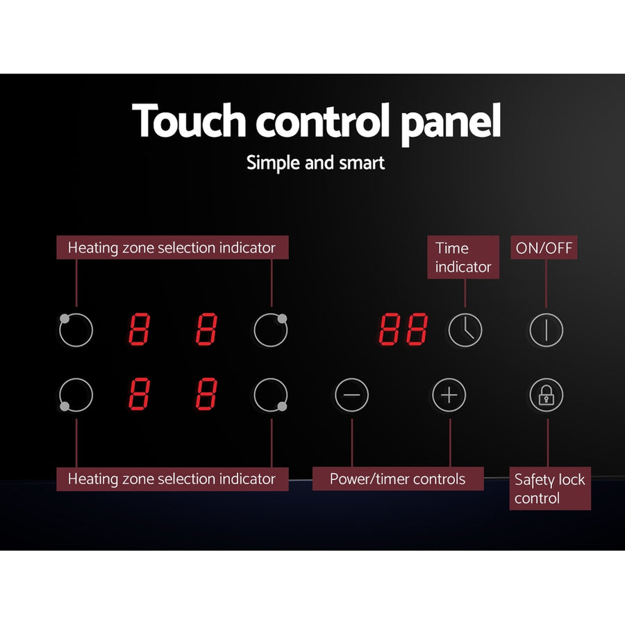 Devanti Electric Ceramic Cooktop 60cm Touch Control, image 6