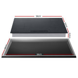Devanti Electric Ceramic Cooktop 60cm Touch Control Grey - Side View