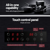 Devanti Electric Ceramic Cooktop 60cm Touch Control Grey - Low Angle