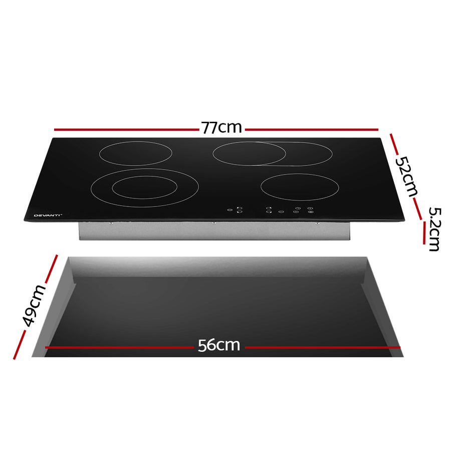 Devanti Electric Ceramic Cooktop 77cm, image 3