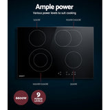 Devanti Electric Ceramic Cooktop 77cm - 45-Degree Angle