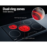 Devanti Electric Ceramic Cooktop 90cm - Top-Down View