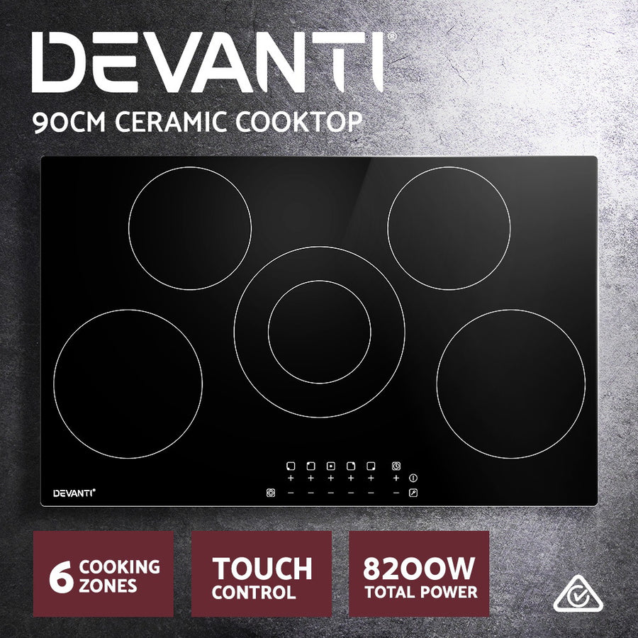 Devanti Electric Ceramic Cooktop 90cm, image 4