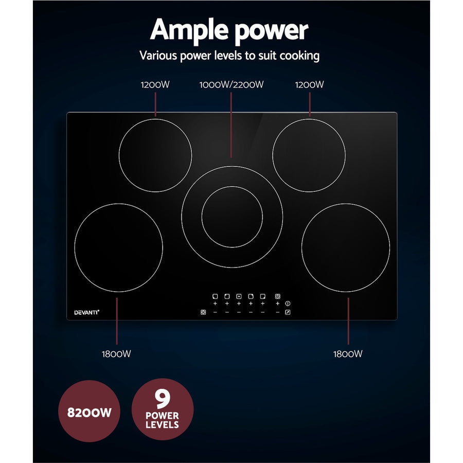 Devanti Electric Ceramic Cooktop 90cm, image 6