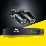 UL-tech CCTV Security System 4CH DVR 2 Cameras 1080p - Low Angle