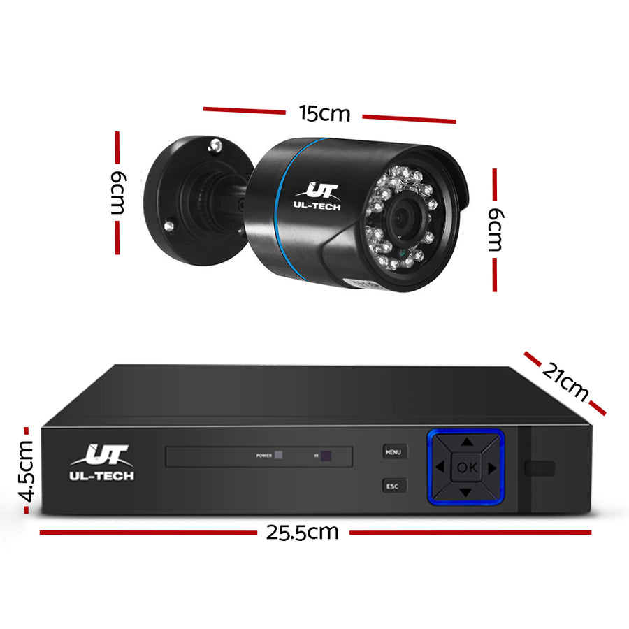 UL-TECH 1080P Security Camera System 4CH DVR with 4 CCTV Bullet Cameras