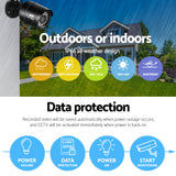 UL-tech CCTV Security System 4CH DVR 4 Cameras 2TB Hard Drive - Close-Up Angle