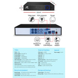 UL-TECH 1080P Security Camera System 4CH DVR with 4 CCTV Square Cameras - 45-Degree Angle