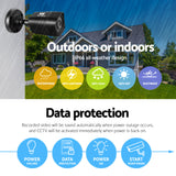 UL-tech CCTV Security System 8CH DVR 4 Cameras 2TB Hard Drive - Close-Up Angle