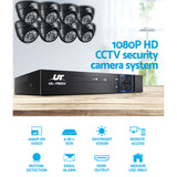 UL-tech CCTV Security System 8CH DVR 8 Cameras 1080p - Top-Down View
