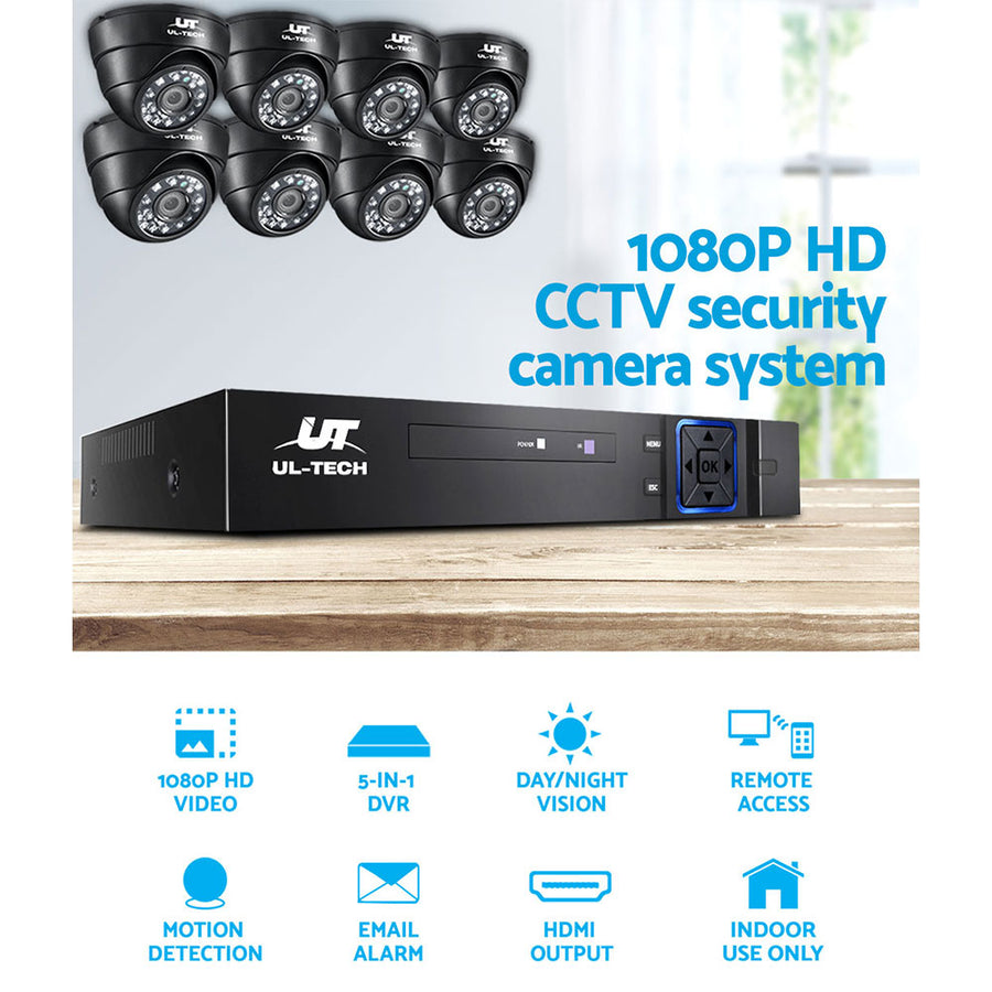 UL-TECH 1080P Security Camera System 8CH DVR with 8 CCTV Dome Cameras, image 4