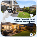 UL-Tech 4CH 5MP PoE NVR Security System, 4 Cameras, Dual-Light Colour Night Vision, Two-Way Audio, AI Motion Detection, IP65-Rated, No Monthly Fees, Wired CCTV Kit for Home, Indoor and Outdoor - Side View