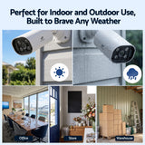 UL-Tech 4CH 5MP PoE NVR Security System, 4 Cameras, Dual-Light Colour Night Vision, Two-Way Audio, AI Motion Detection, IP65-Rated, No Monthly Fees, Wired CCTV Kit for Home, Indoor and Outdoor - Close-Up Angle